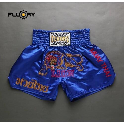 2017 new design muay thai shorts fluorys fight boxing shorts lions design kick boxing shorts
