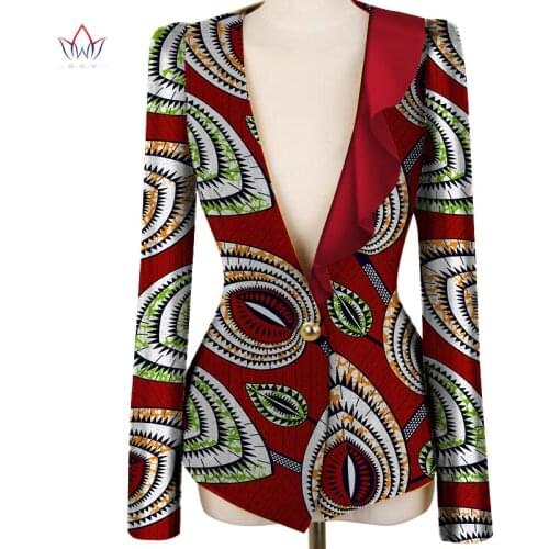 2021 Custom African Clothes for Women Jacket for Women Overcoat Women Colorful Fashions Long Sleeve Collarless WY3814