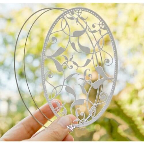 3Pcs Leaf oval frame metal Cutting Dies Stencils DIY Scrapbooking Paper/photo Cards Embossing Dies