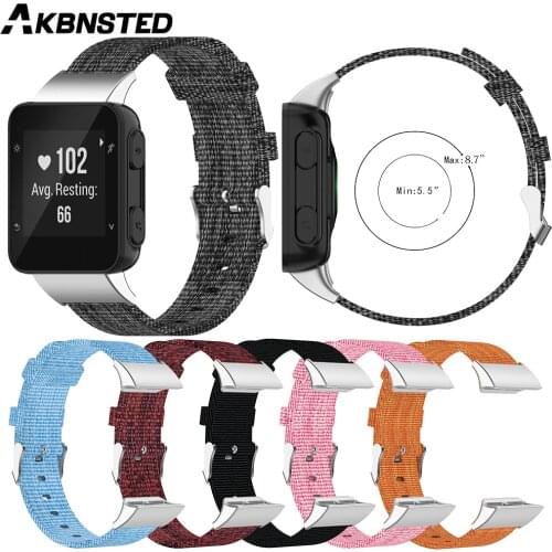 AKBNSTED Colorful Nylon Canvas Sport Strap For Garmin Forerunner 30/35 Smart Watch Replacement Wristband For Forerunner 35 Strap