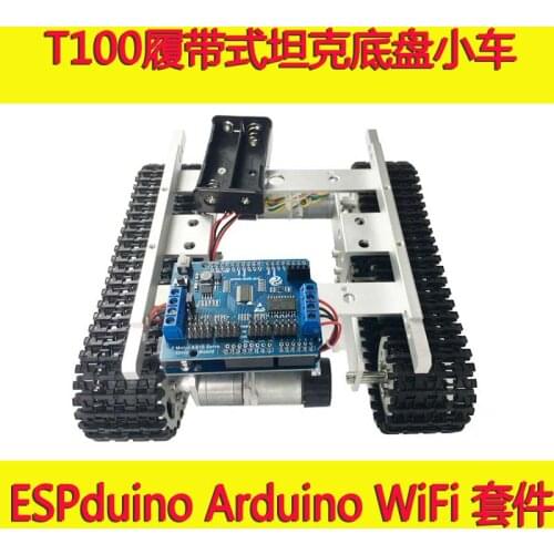 Arduino WiFi T100 Crawler Tank Chassis from ESPduino Development Kit Controlled by Android iOS iphone APP