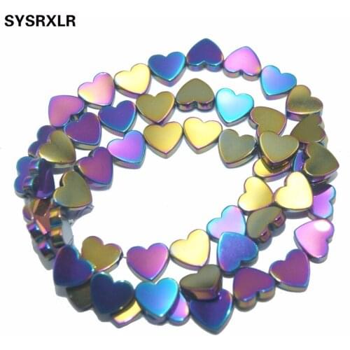 Free Shipping 8 MM 6 Colors Heart Shape Hematite Beads Natural Stone Beads For Jewelry Making Spacer Beads Diy Necklace Bracelet