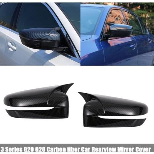 Carbon Fiber Car Rearview Mirror Cover Housing Side Mirror Cap For-BMW 3 Series 325Li G28 G20 2020 2021