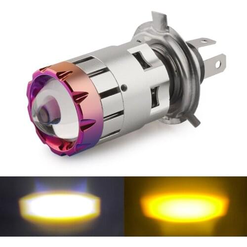 1pc Motorcycle H4 BA20D LED Headlight Blubs with Lens 3000K 6000K HS1 Moto Light Scooter Accessoire Motobike LED Head Lamp