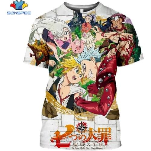 Anime 3D Print T shirt Men The Seven Deadly Sins Nanatsu No Taizai Women Fashion t-shirt Harajuku Tee Shirt homme tshirt Clothes
