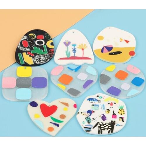 HAOSAW 6Pcs Choose/Jewelry Accessories/DIY Charms/Jewelry Findings & Components/Painting Effect/Earrings Pendant/Hand Made