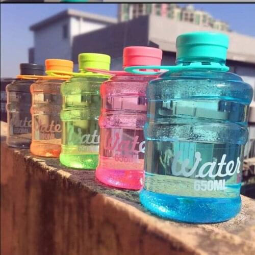 Korean Large Capacity Plastic Cup Mini Bucket Cup Portable Leak-proof Plastic Water Bottle with Lid