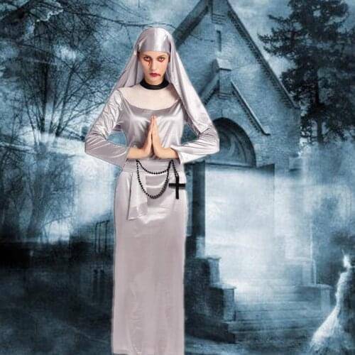 Halloween Costume for Women Blood Zombie Nun Priest Preacher Cosplay Horror Shower Clothes Fate Grand Order Cosplay Set