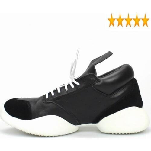 Breathable Leather Summer Casual Genuine Mens Sprots Personality Mix Color Lace Up Thick Bottom Round Toe Shoes Sneakers