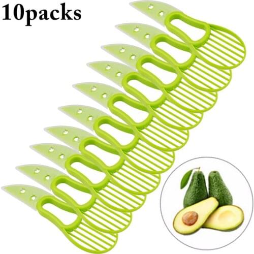 10pcs Kitchen Accessories 3 In 1 Avocado Slicer Shea Butter Fruit Peeler Pulp Separator Kitchen Gadgets Item Creative Tools