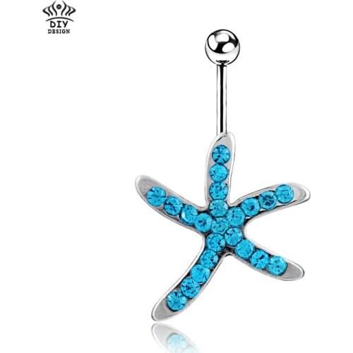 Starfish Belly button Rings navel body piercing Surgical Steel Piercing Fashion woman vners Jewelry