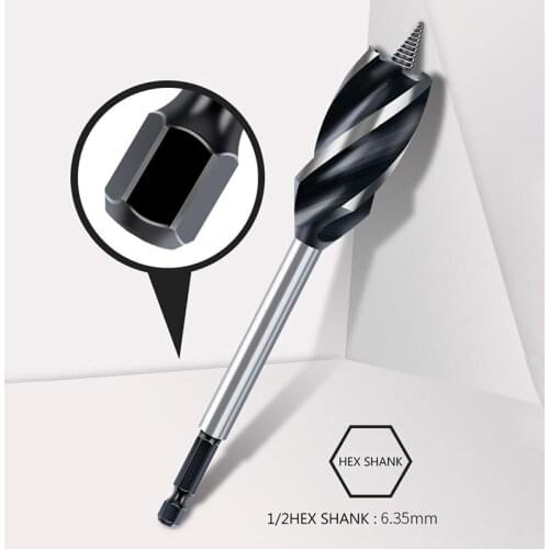 Woodworking Drill Bit Door Lock Hole Opener Twist Perforating Reaming Drill Set Rotary Head Extended Hexagon Shank Support Drill