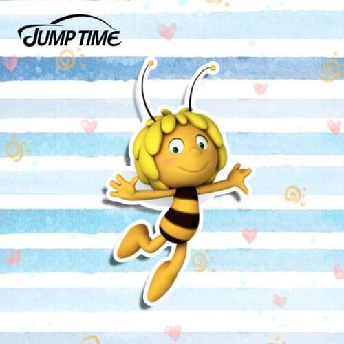 Jump Time 13cm x 7.7cm Funny Cartoon Angel Bee Decal Laptop Stickers Car Decals For Windows Vinyl Decal Car Stickers Car Styling