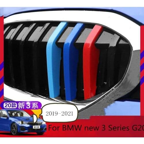 Car Front Grille Trim Strips Grill Cover Sticker for BMW G20 New 3 Series 2019 2020 2021 3D M Accessories