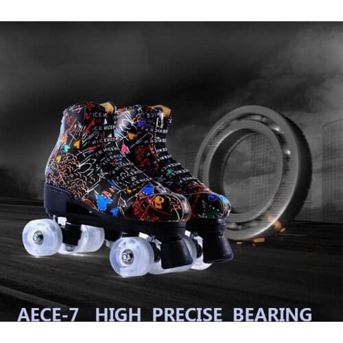 2020 New Roller Skates Double Row Skates Shoes Roller Skates Flash Patins Shoes De 4 ruedas