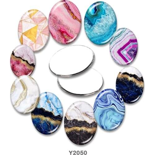 Pattern Oval glass cabochon 13x18mm/18x25mm/30x40mm flat back Making findings TRY2050