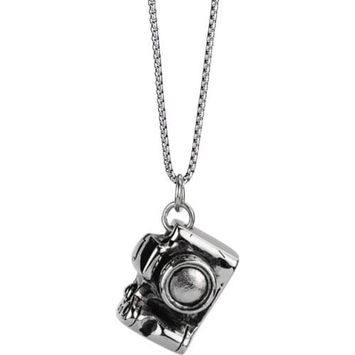 Stainless Steel Mens SLR Camera Hip Hop Mens Punk Rock Pendant Necklace Jewelry Gift For Children