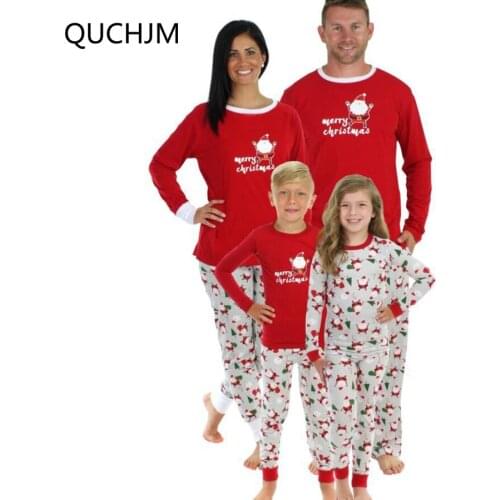 Family Matching Christmas Pajamas Set Women Man Kid Hooded Sleepwear Nightwear 2019 New Family Match Print Pyjamas Set new year