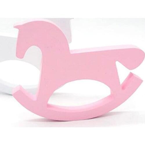 Simple Solid Color Wood Rocking Horse Nursery Room Display Ornament Photo Prop Babies Accessories Newborn Photography Props