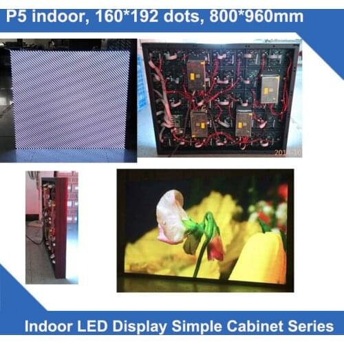 TEEHO P5 indoor simple cabinet led screen 160*192 dots 800mm*960mm ultra slim led module cabinet 1/16 scan display led screen