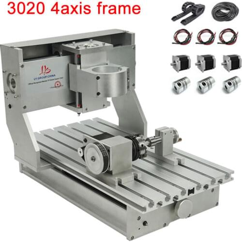Cnc frame 3020 4axis diy of cnc router milling machine with Nema23 stepper motors couplings and full cnc tool kit
