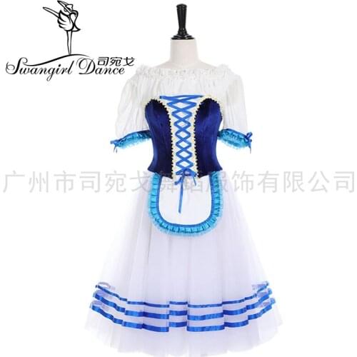 Romantic Giselle YAGP Long Tutu Dress Women Professional Village Performance Ballerina Dress Girls BT9068