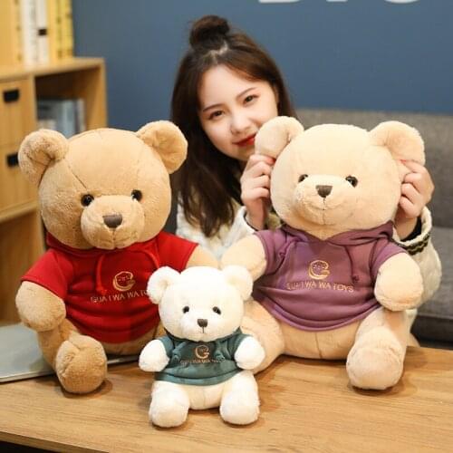 Nice 25/35/45CM New Lovely Plush Bear With Sweater Soft Stuffed Animals Toys Cushion Popular Merry Christmas Gifts For Children