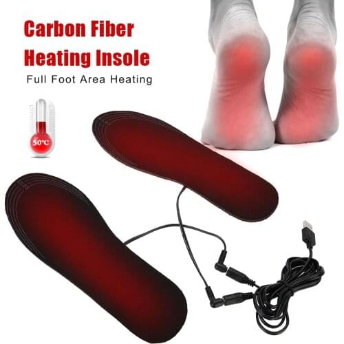 Heating Insole Electric Heating Footwear Winter Outdoors USB Heating Washable Increase Soft Insole Free Cutting