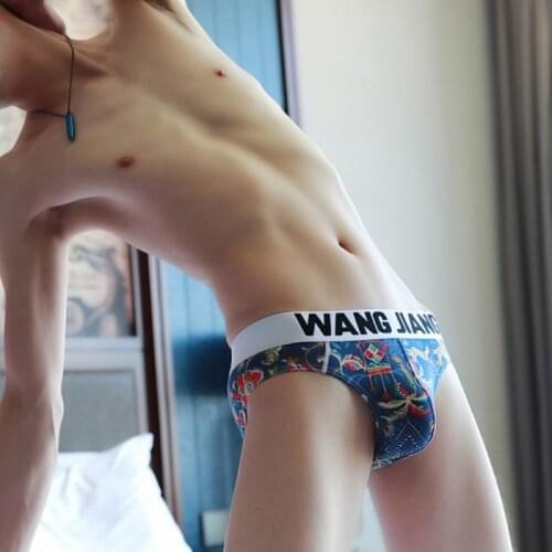 Mens Sexy Soft Cotton Printed Breathable Briefs HOT Men Brief Underwear Bikini Panties 2020 Summer New for Men