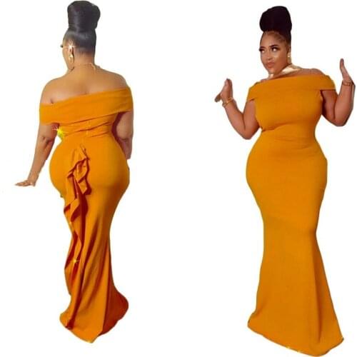 African Evening Dresses For Women 2021 Plus Size Bodycon Maxi Dress Off Shoulder Sexy Party Long Dress Elegant African Clothes