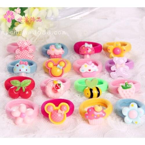 Pet high-elastic hair band Childrens cartoon headdress acrylic rubber band Dog accessories wholesale 50pcs/lot