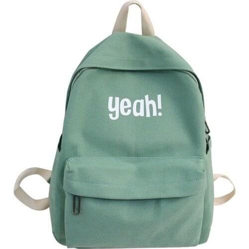 High Quality Canvas Letter Backpack Large Capacity Backpack Small Travel School Bag Cute Backpack