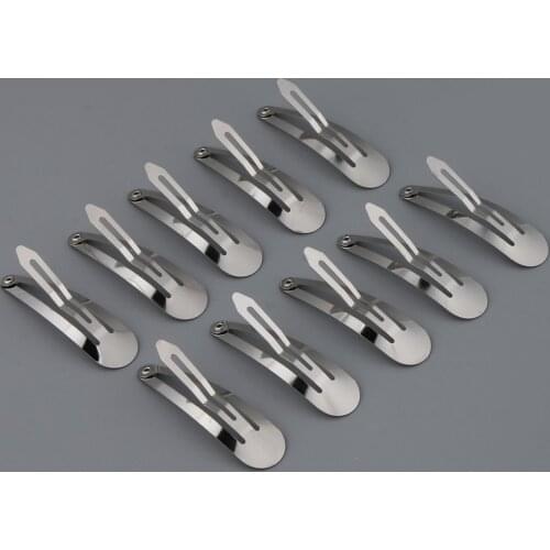 Lot 100pcs Silver Metal 50mm Snap Prong Hair Clips for Kids Hair Bows DIY Crafts Supplies 5 cm