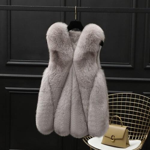 Womens high quality real fox fur vest 100% natural real fur fashion fur coat jacket vest Genuine Leather coat