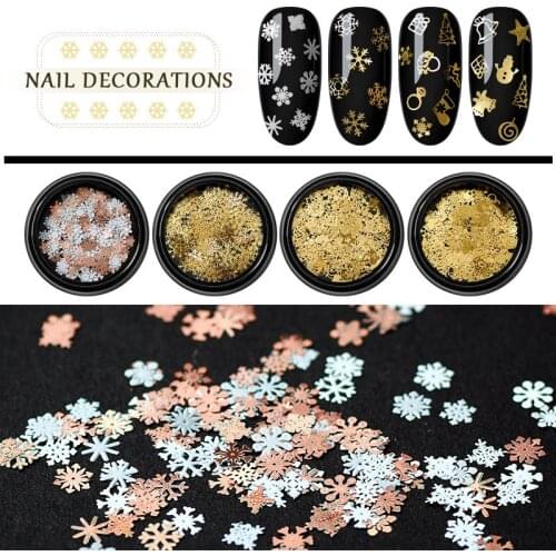 1 Box Nail Gel Sticker Snowflake Slider Gel Nail Art Decoration Manicure Polish Gel Decor Nail Art Accessory for UV Gel Polish