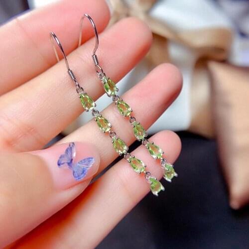 100% Real and Natural Peridot Earring Natural And Real 925 sterling silver High Quality Pure Peridot Earring