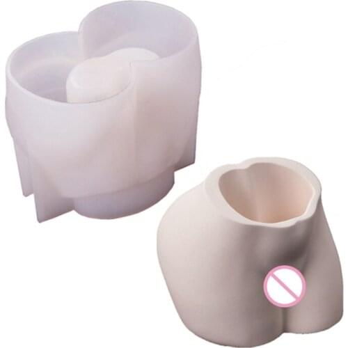 634C 3D Butt Art Model Pen Holder Epoxy Resin Mold Desktop Vase Silicone Mold DIY Crafts Home Decorations Ornaments Mold