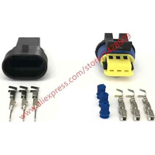 5 Sets 3 Pin Female Male Waterproof Electrical Automotive Connector 15336029