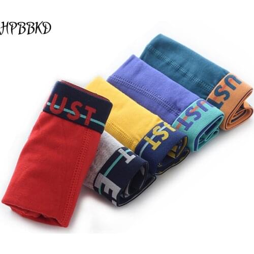 5pcs/lot Solid Color Boy Panties Cotton Children Breathable Underwears Boxer Panties For Boys Kids Shorts Pants BU019