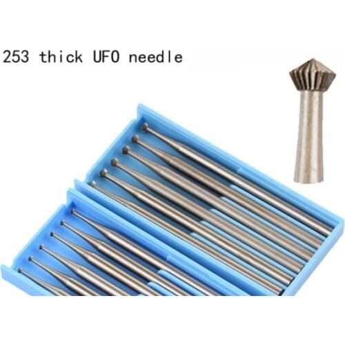6pcs Alloy tungsten steel round burs Engraving carving knife End Wood Milling Cutter 253 thick UFO Needle