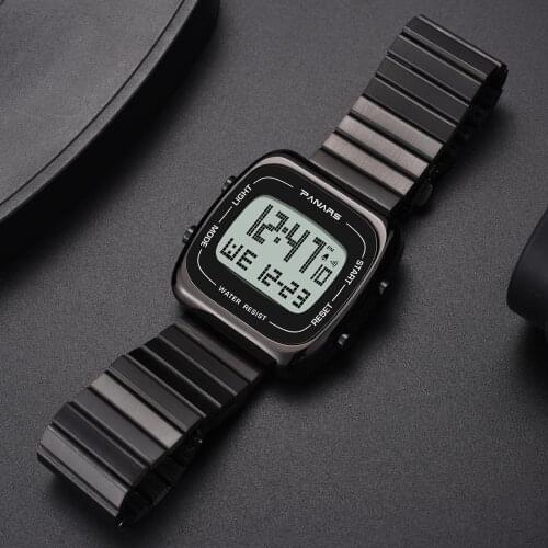 PANARS Watch Mens Watch Fashion Sport Watches Stainless Steel Mens Watches Stopwatch Chronograph Waterproof Wristwatch Men