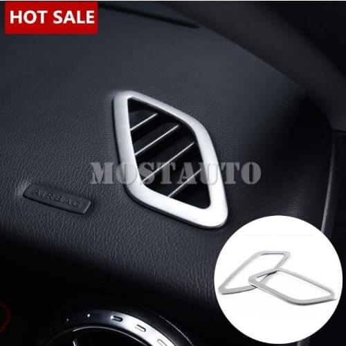 For Benz CLA C117 W117 Stainless Dashboard Side Air Vent Cover Trim 2013-2018 2pcs Car Accessories Interior Car Decor Car Trim