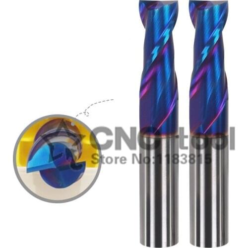 HRC60 1.0mm-20.0mm Milling Cutter Alloy Coating Tungsten Steel Tool Cnc Maching 2 blades Endmill Top Milling Cutter Kit Milling