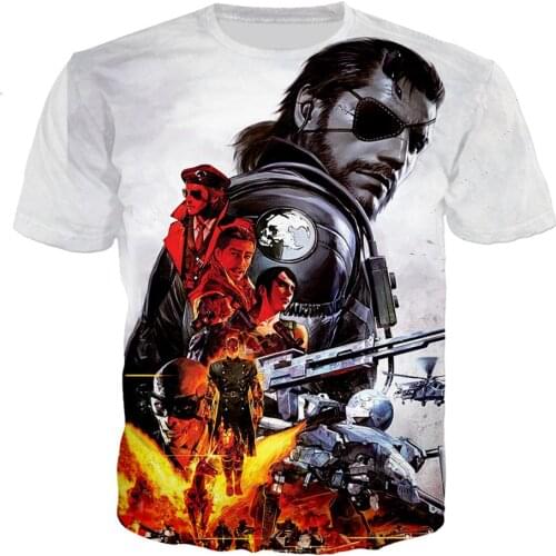 Men Women Summer Fashion Game Metal Gear Solid 3D Print T-Shirt Boy Girl Casual Tshirts Teens Cool Clothes Party Gift Birthday