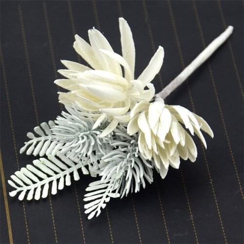 6Pcs Artificial Flowers Pine Grass Flower Wedding Party Decoration High Quality DIY Craft Scrapbook Fake Flowers Christmas Decor