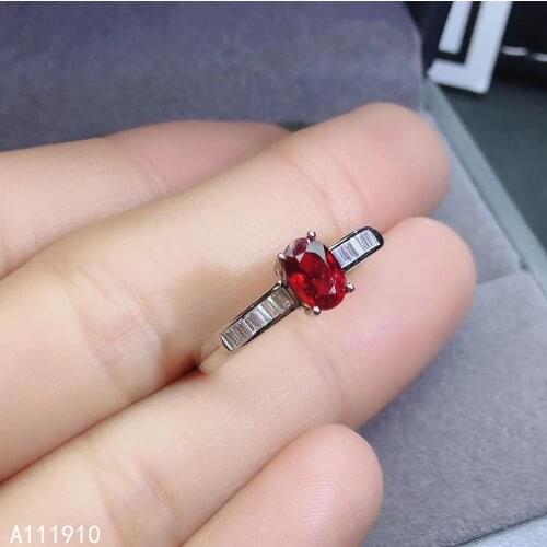KJJEAXCMY fine jewelry 925 sterling silver inlaid natural ruby exquisite female ring support detection noble