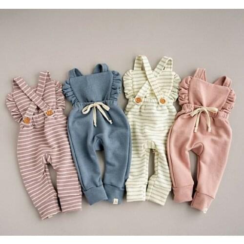 Newborn Baby Girl Boy Backless kid Romper Striped clothing baby costume Clothes Onesies Ruffle toddler Jumpsuit Overalls clothes