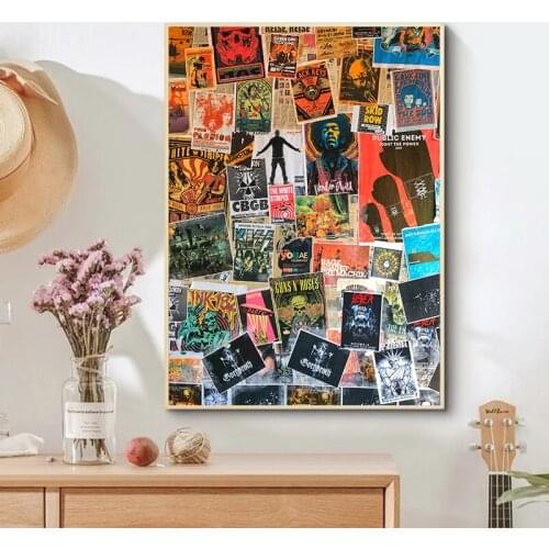Creative Painting Retro Poster Stitching Posters and Prints Wall Art Pictures Canvas Painting Living room home Decorative Arts