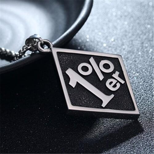 Casting Punk Big Stainless Steel 1%er Pendants Mens Motorcycle Biker Band Party Necklace