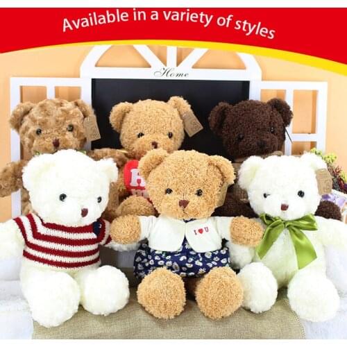 High Quality 30-70CM 4 Colors Teddy Bear With Scarf Stuffed Animals Bear Plush Toys Teddy Bear Doll Lovers Birthday Baby Gift